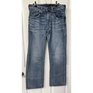 Silver Jeans Co Mens straight leg relaxed fit 32/34 light wash Gordie distressed